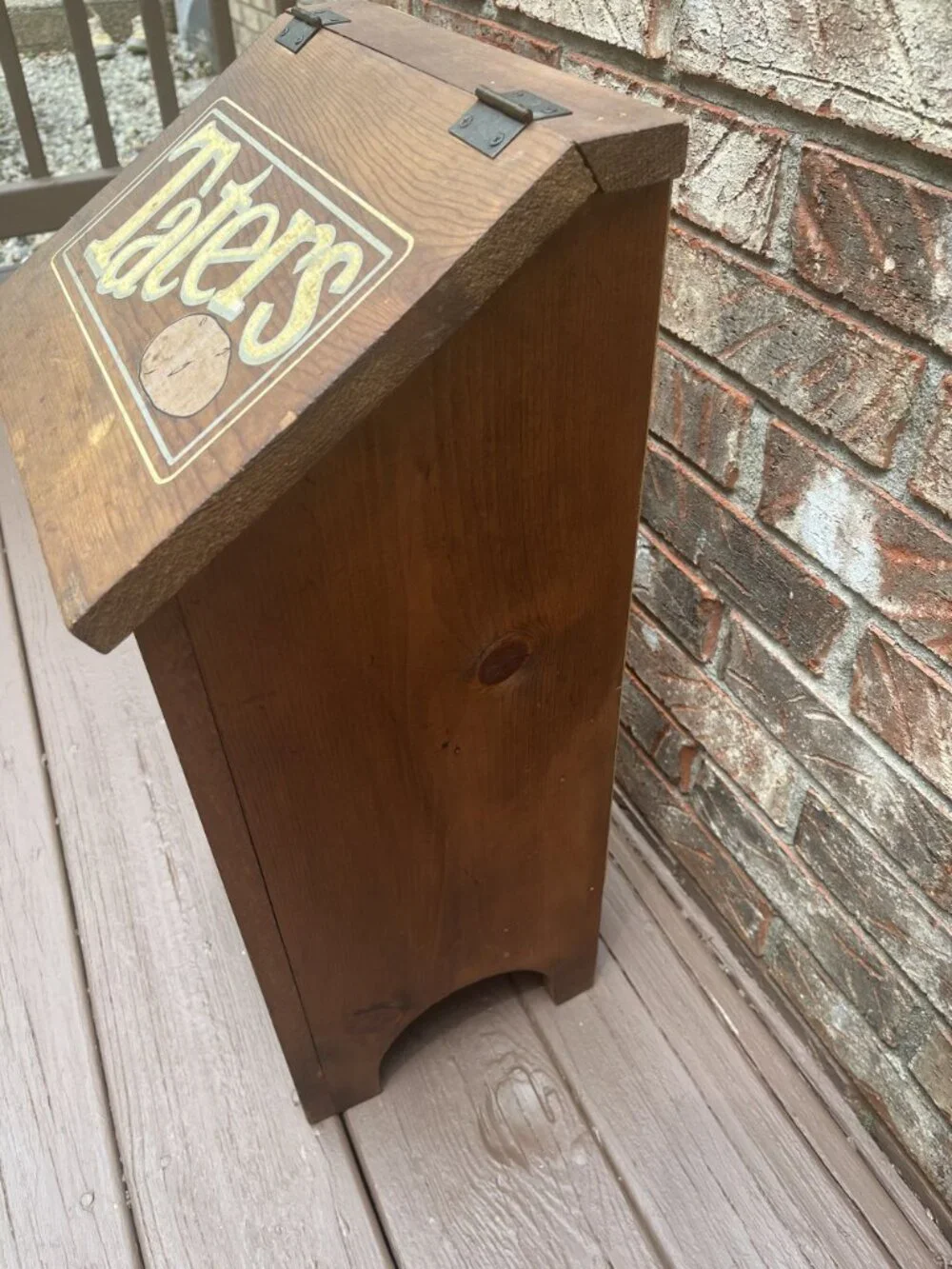 Vintage Taters Wood Box, Rustic Potatoe Bin, Country Cottage Large Storage Conta